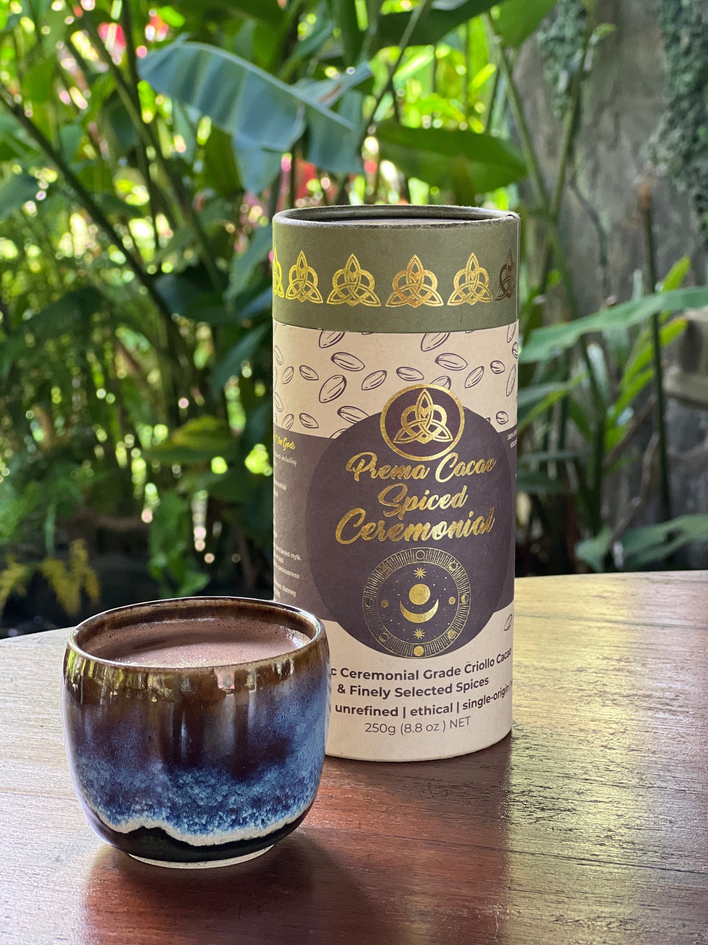 Prema Cacao spiced cacao served as a warming drink