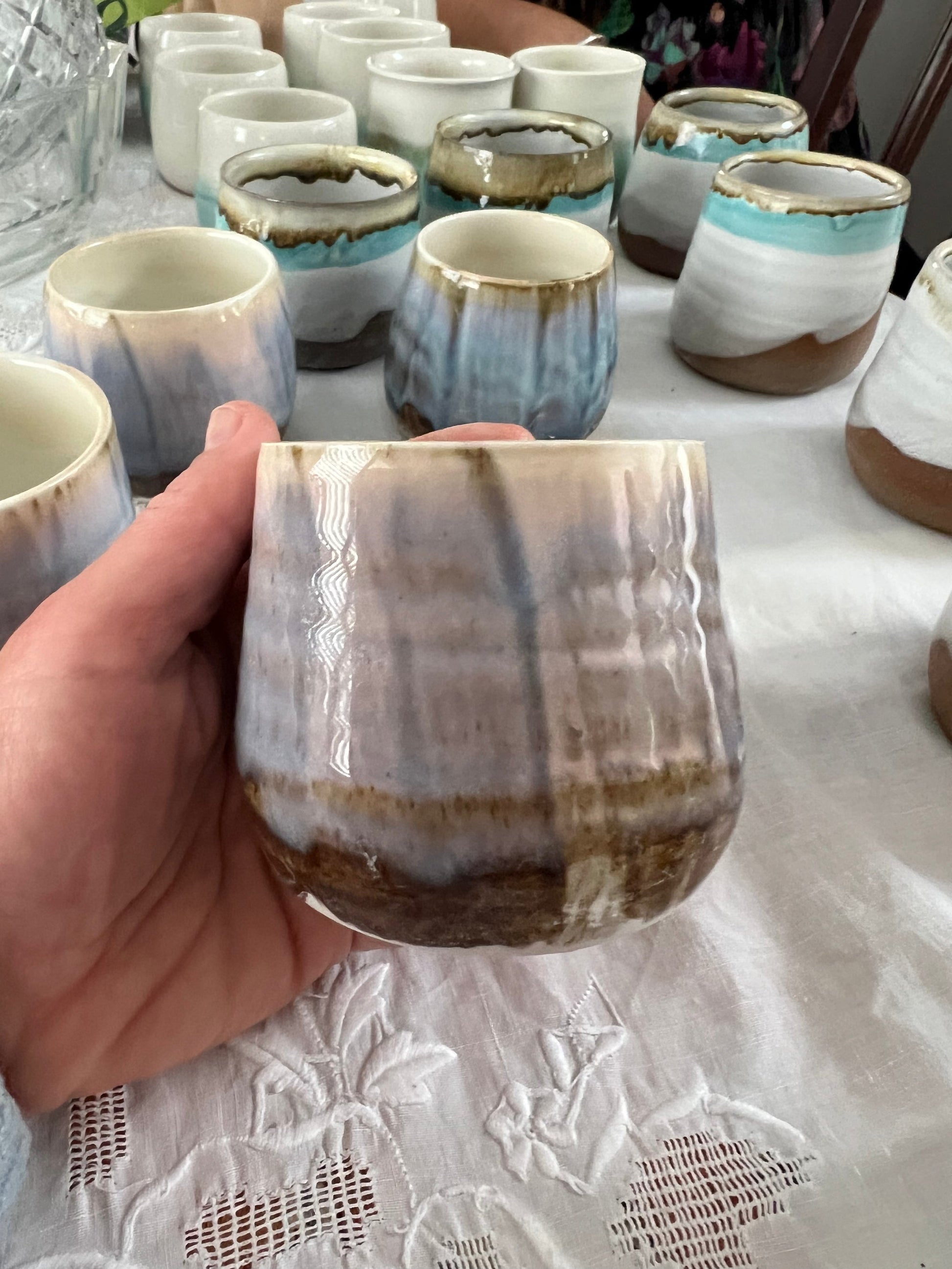 Artisan ceramic ceremonial cacao cups, handcrafted