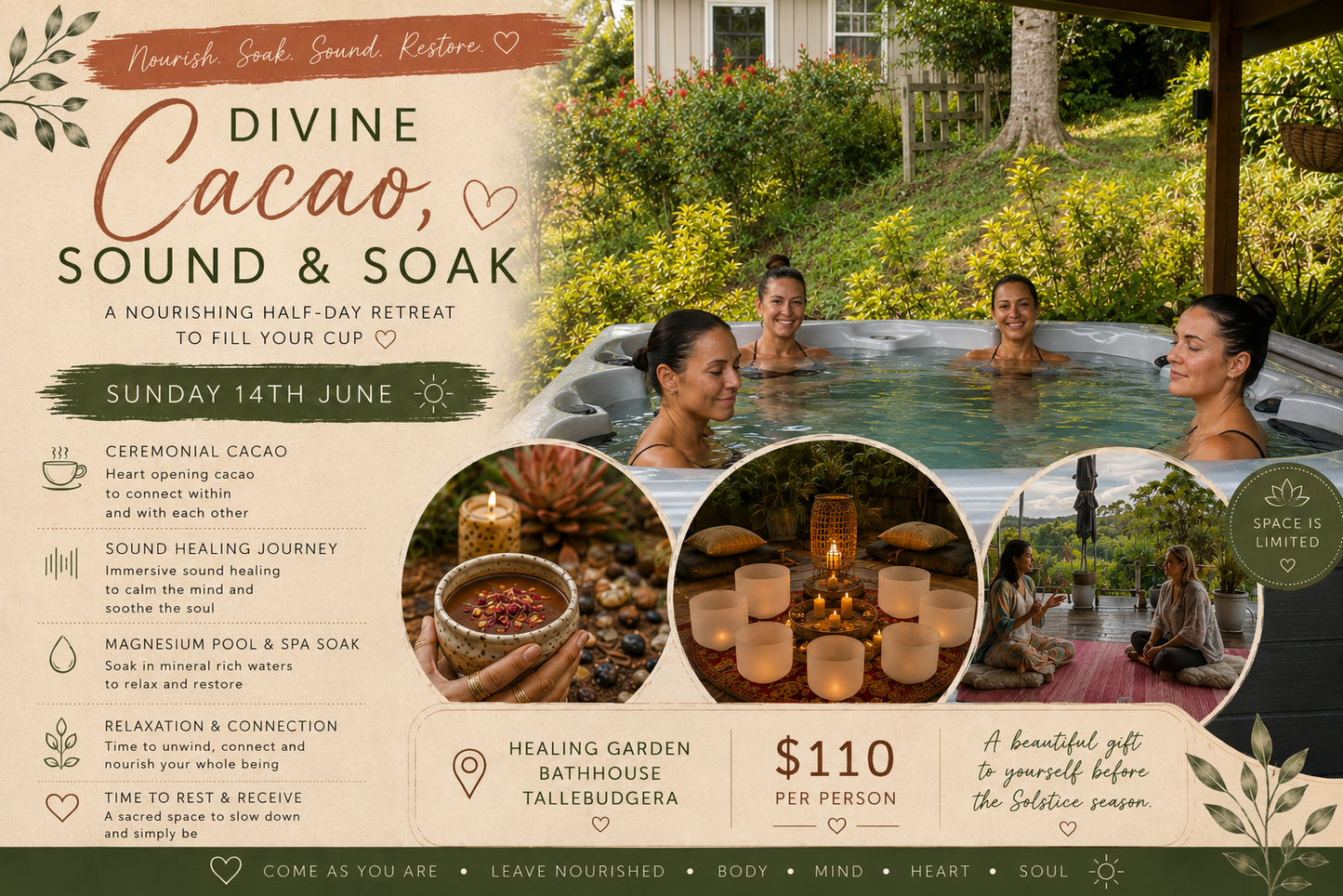 Cacao, Sound & Soak